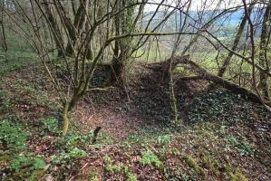 Ligne Maginot - G12 - (Blockhaus lourd type STG / STG-FCR - Simple) - Le sondage délimité par des piquets.