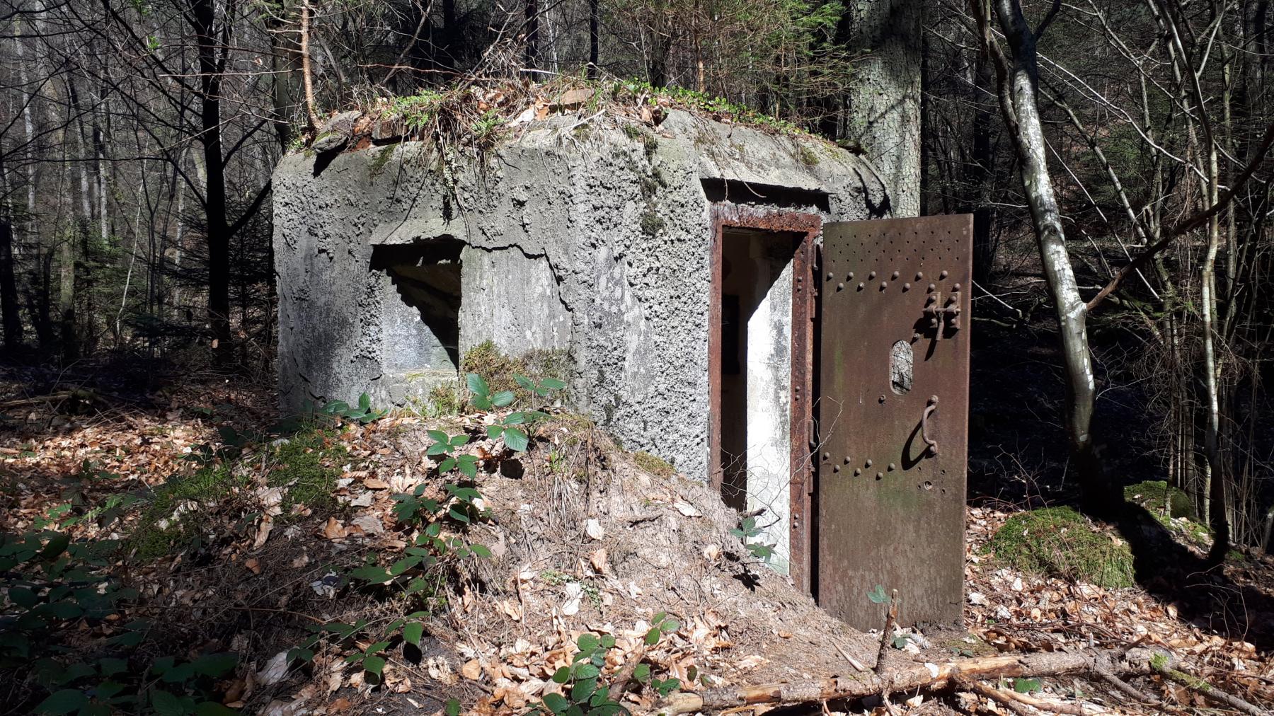 Ligne Maginot - FM34 - NONNENHARDT CENTRE 1 - (Blockhaus pour arme infanterie) - L'entrée et le créneau latéral gauche