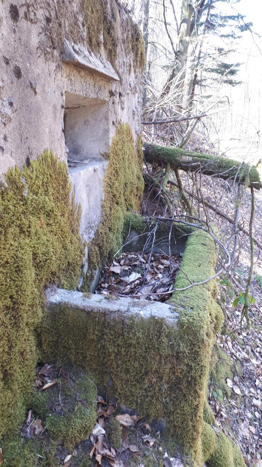 Ligne Maginot - M13 - NONNENHARDT OUEST 2 - (Blockhaus pour arme infanterie) - Créneau mitrailleuse et fosse à douilles