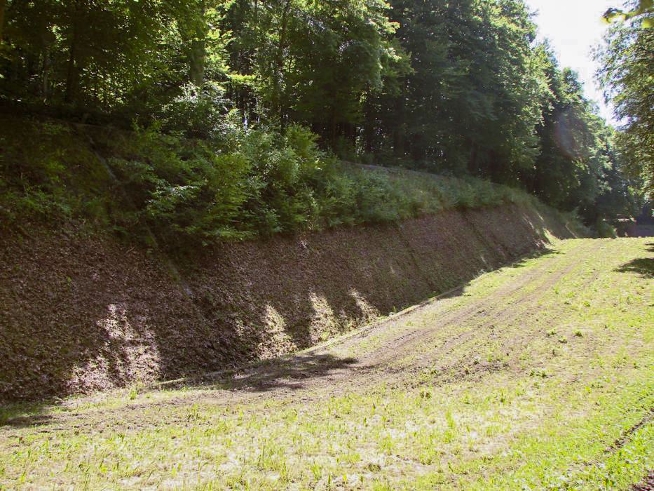 Ligne Maginot - HACKENBERG - A19 (Ouvrage d'artillerie) - Fossé antichar
On aperçoit au fond a droite le bloc 22. - Schnoupf
