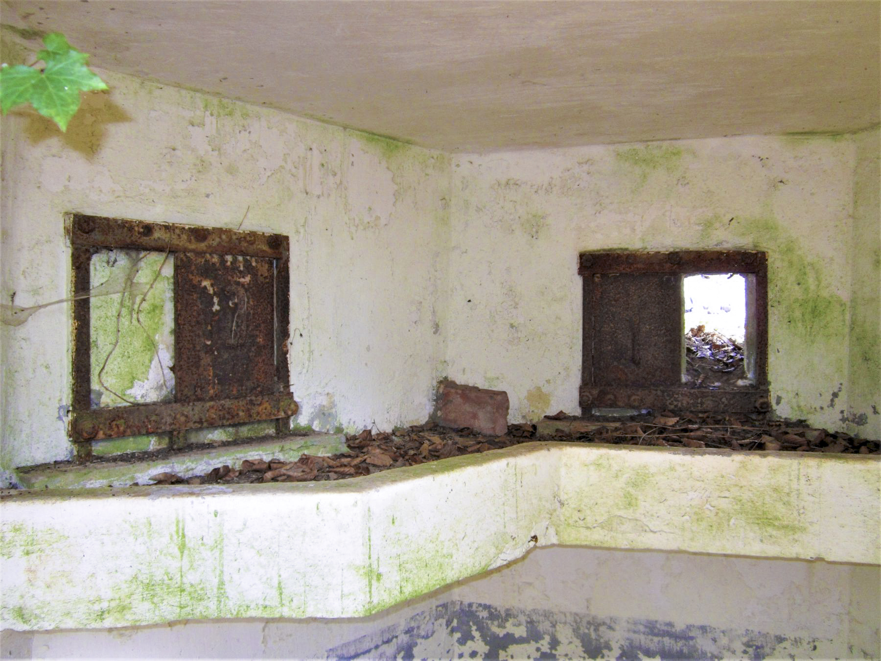 Ligne Maginot - FM32 - NONNENHARDT MAISON FORESTIERE 1 - (Blockhaus pour arme infanterie) - Créneaux frontal et latéral gauche avec tablette de tir FM - Gregory Fuchs