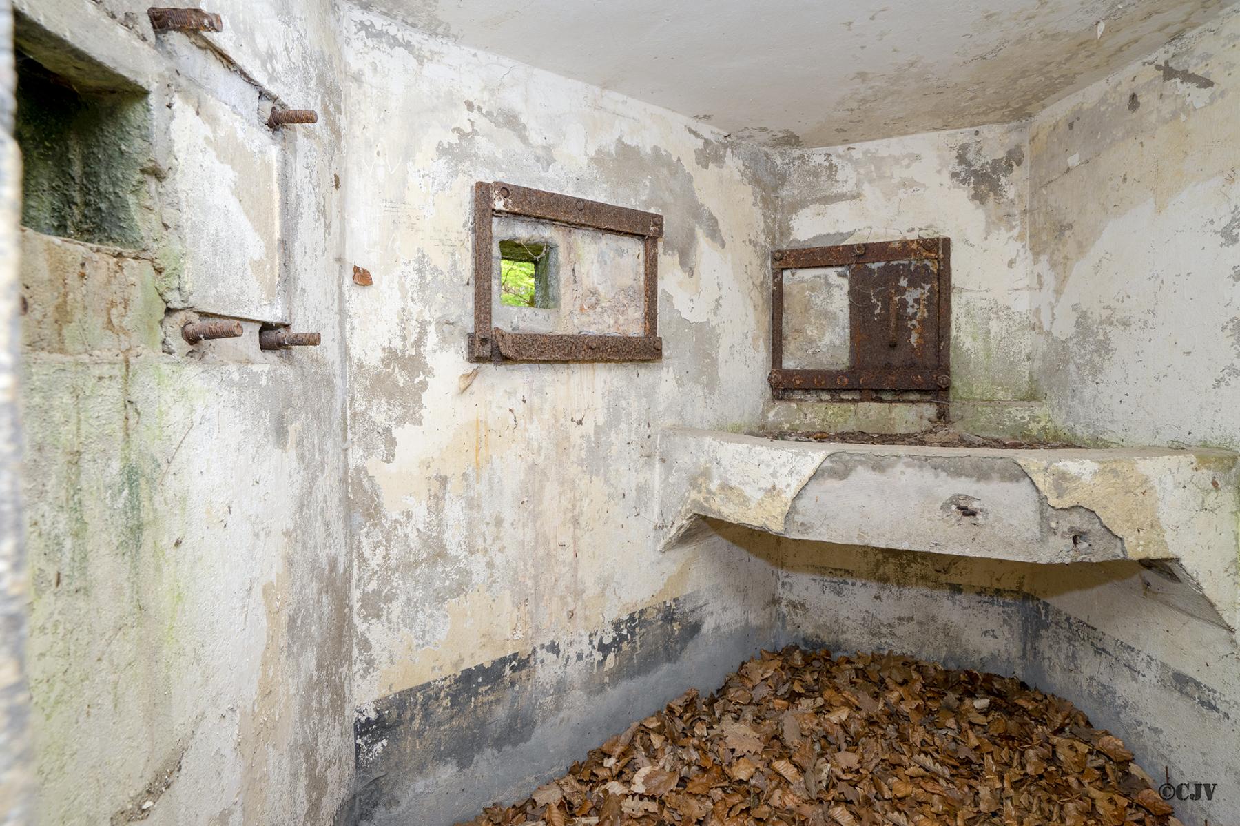 Ligne Maginot - FM45 - NONNENHARDT CENTRE 2 - (Blockhaus pour arme infanterie) - Créneau frontal, créneaux gauche et arrière gauche  - Lia VERMEULEN