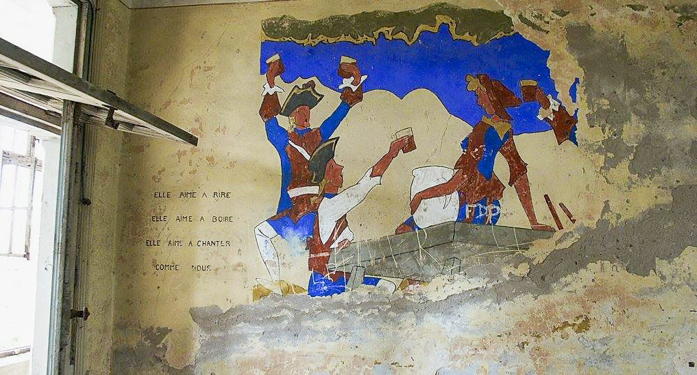 Ligne Maginot - LANGENSOULTZBACH - (Camp de sureté) - Bâtiment B
Salle 14
Peinture murale du casernement