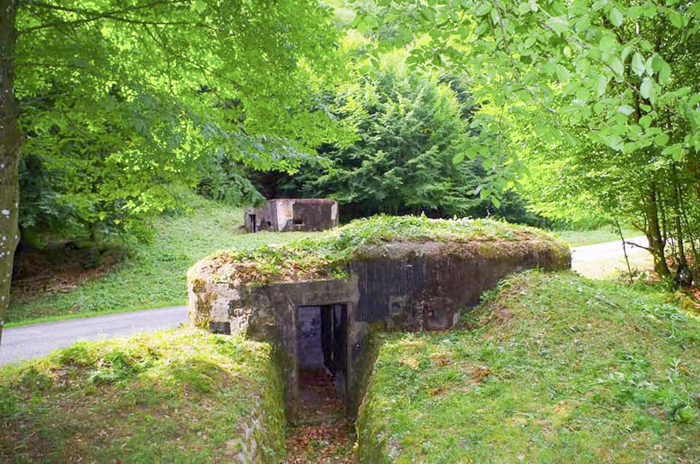 Ligne Maginot - LANGTHAL 2 - (Blockhaus pour arme infanterie) - Vue sur l'entrée et Langthal 1