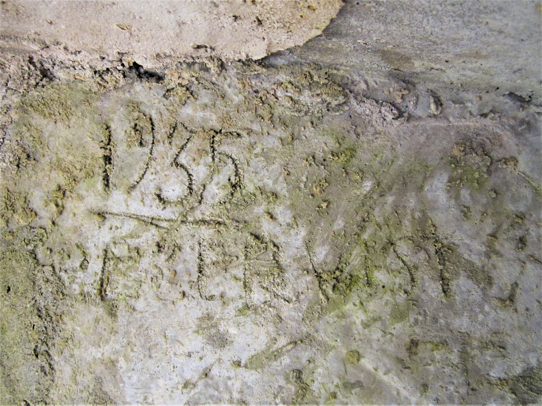 Ligne Maginot - C2 - SCHMELZBACH 2 - (Blockhaus pour canon) - Date de construction du bloc gravé dans le béton