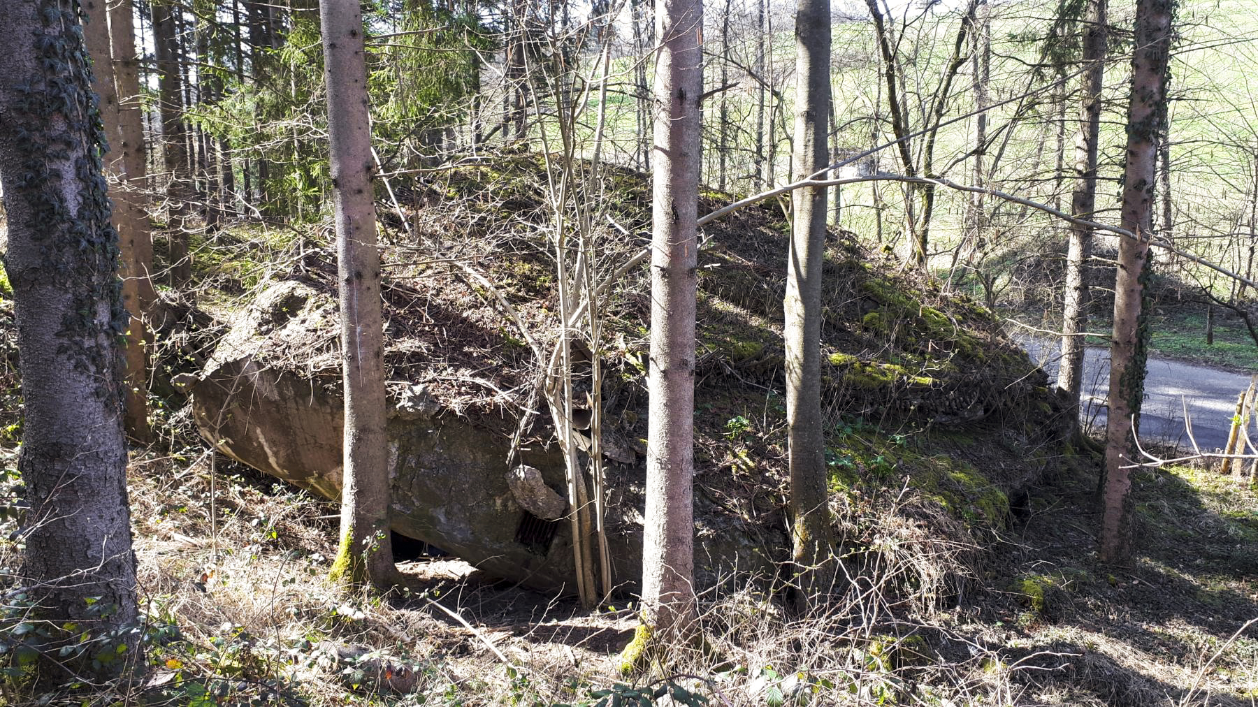 Ligne Maginot - SCHMELZBACH OUEST - (Casemate d'infanterie) - La dalle retournée par l'explosion
