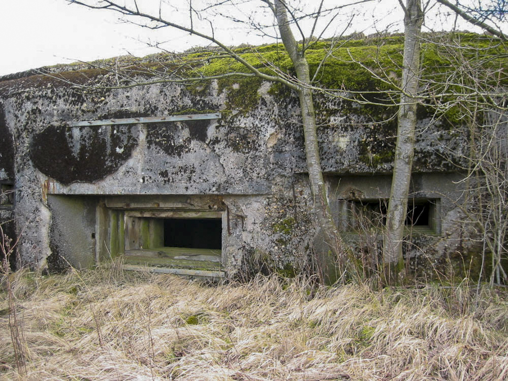 Ligne Maginot - DB2 - (Blockhaus pour canon) - Vue des deux créneaux : pour canon à gauche et mitrailleuse à droite - Michel Teiten