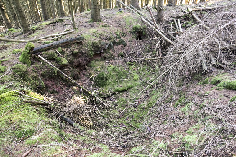 Ligne Maginot - VOEGELSMATT 12 - (Cuve pour arme d'infanterie) - Emplacement pour armes d'infanterie, inachevé. Une dalle a été coulée