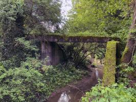 Ligne Maginot - VF60 - ANTENNE DE L'OUVRAGE DE SCHOENENBOURG - (RESEAU - Voie 60 - Antenne ou rocade ferroviaire) - 22 - PONT sur le BIRLENBAECHEL
Le pont vu du nord. Il était de part et d'autre d'un talus destiné à compenser une dépression du terrain.
