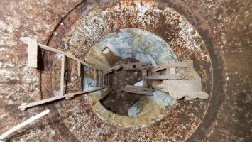 Ligne Maginot - TRAUTBACH OUEST - (Blockhaus pour arme infanterie) - Vue de dessus du puits de la cloche GFM Est