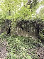 Ligne Maginot - B591 - RICHARDSHAEUSER 5 - (Blockhaus pour arme infanterie) - Le mur avec l'entrée (à gauche).