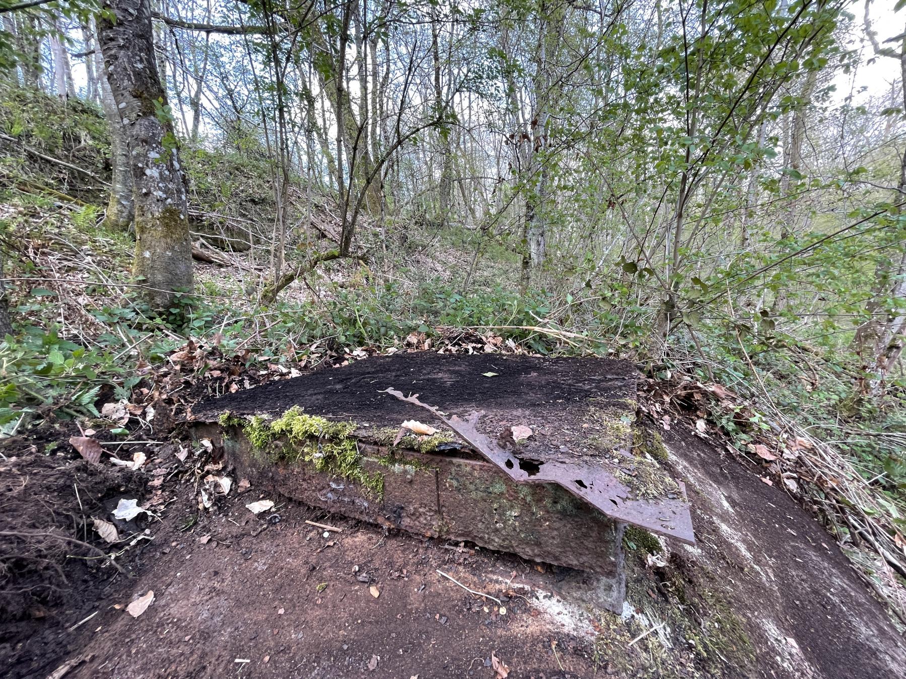 Ligne Maginot - BV1 - (Chambre de coupure) - 2021 - La trappe dégagée : celle-ci a rouillé sur place empêchant sa manoeuvre