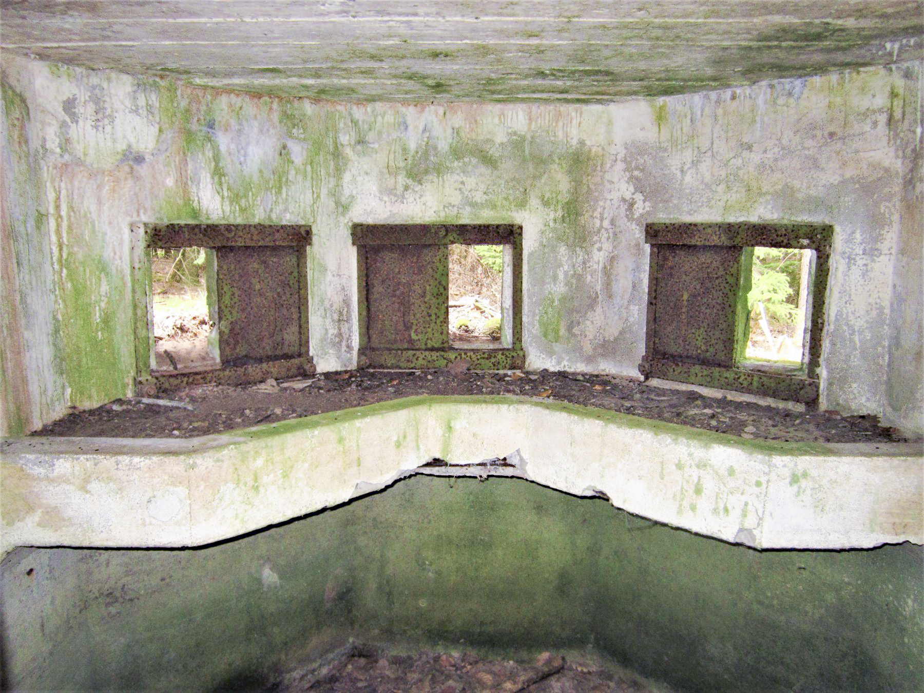 Ligne Maginot - HARDT 2 - (Blockhaus pour arme infanterie) - Les 3 créneaux frontaux avec tablette de tir pour FM