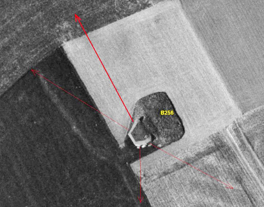 Ligne Maginot - B256 - La GRANDE BARBE (Blockhaus pour canon) -  - IGN - Géoportail 1965