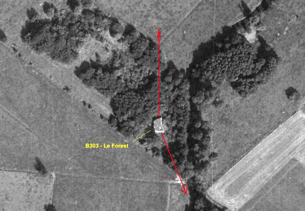 Ligne Maginot - B303 - Le FOREST (Blockhaus pour canon) -  - IGN - Géoportail 1962
