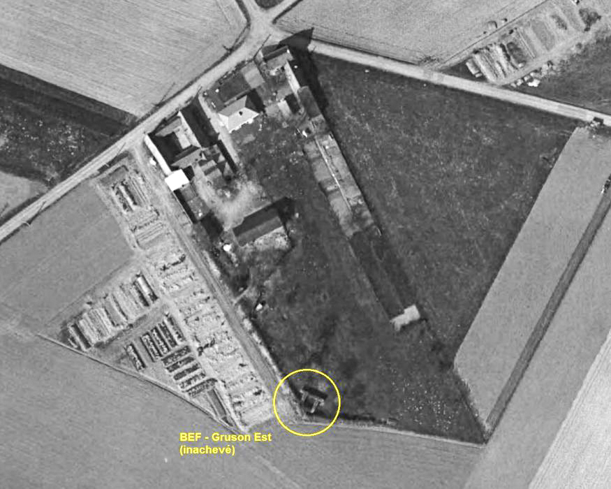 Ligne Maginot - BEF 314 - GRUSON Est (Blockhaus pour canon) -  - IGN - Géoportail 1965