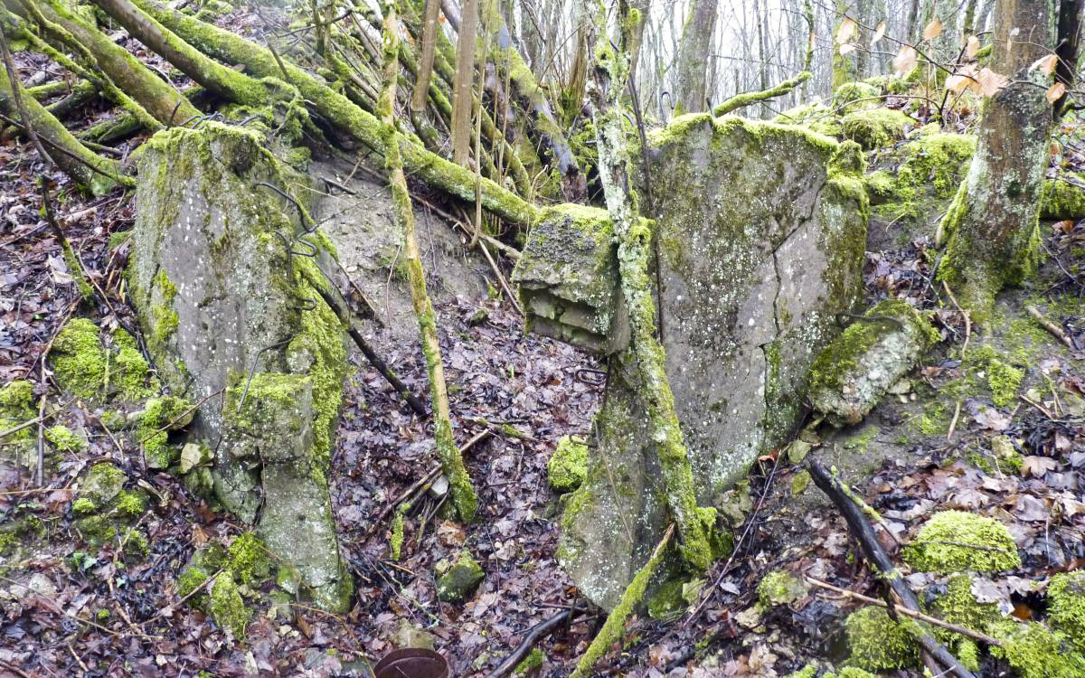 Ligne Maginot - KERFENT - A34 - (Ouvrage d'infanterie) - Bloc 2
Restes des niches de stockage pour les barbelés et mines ?