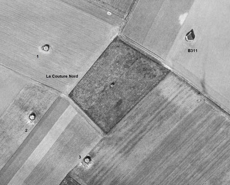 Ligne Maginot - Blockhaus BEF de la COUTURE Nord 1 à 3 -  - IGN - Géoportail 1965