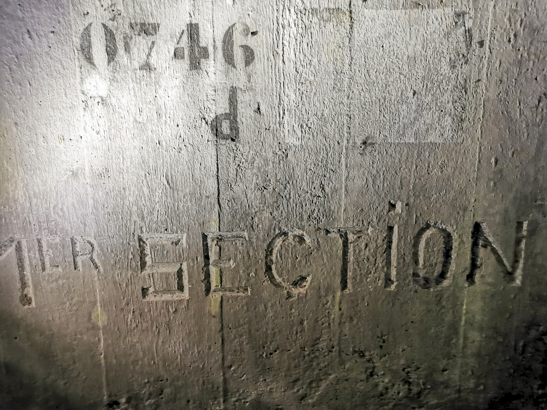 Ligne Maginot - B591 - RICHARDSHAEUSER 5 - (Blockhaus pour arme infanterie) - Sur le mur gauche à l'entrée, sur le mur, se trouve cette inscription.