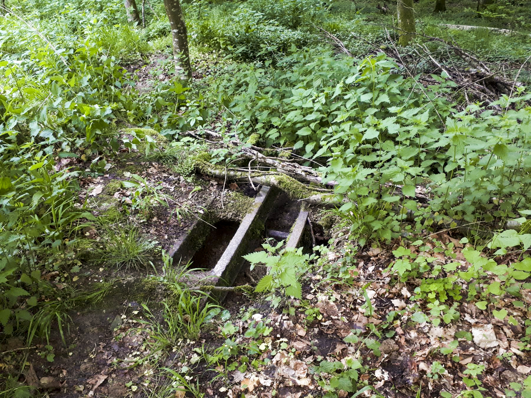 Ligne Maginot - VF60 - ANTENNE DE L'OUVRAGE DU FOUR-à-CHAUX - (RESEAU - Voie 60 - Antenne ou rocade ferroviaire) - Pont détruit et remblayé au niveau de l'épingle entre le retournement et le pont sur le Verlorenerbach