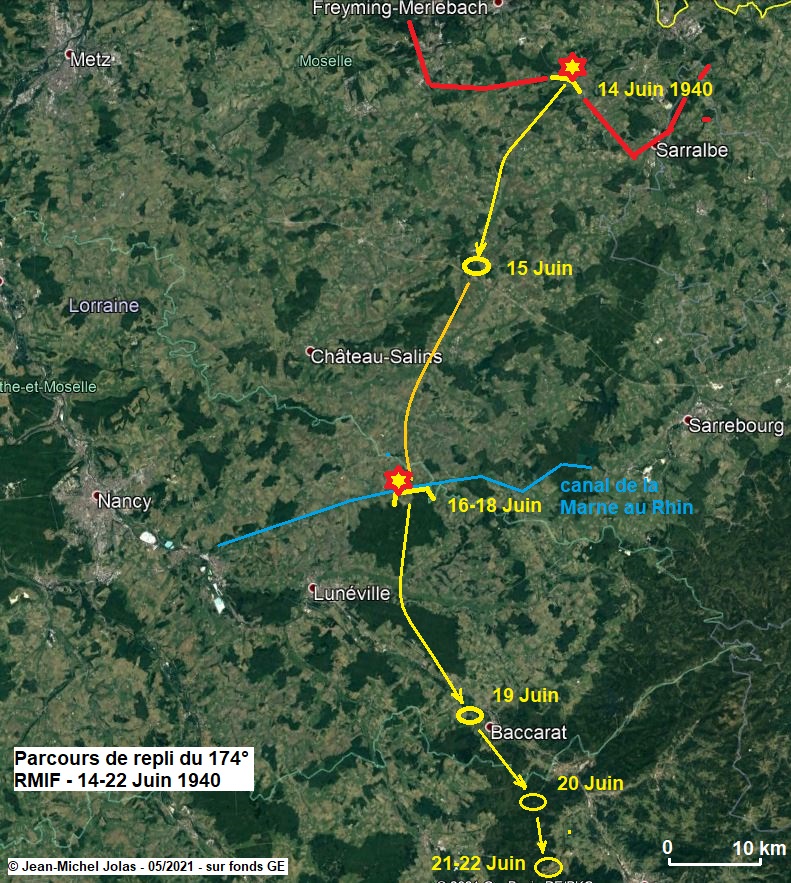 174° RMIF - Repli du 14-22 Juin 1940