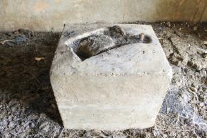 Ligne Maginot - MERRENBAND 2 - (Blockhaus pour canon) - Socle pour la bêche du canon