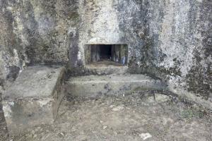 Ligne Maginot - CB316 - BROMMELSBERG SUD - (Blockhaus pour arme infanterie) - Vue rapprochée du créneau pour mitrailleuse