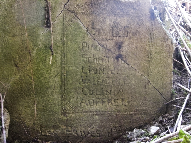 Ligne Maginot - KALKOFEN 11 - (Blockhaus pour canon) - Inscription
Les noms des bâtisseurs sur un des murs de l'abri