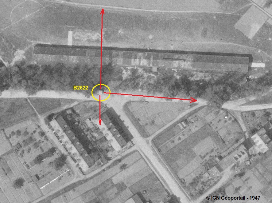 Ligne Maginot - B2622 - SAINT LOUIS 6 - (Blockhaus pour arme infanterie) -  - IGN - Géoportail 1947