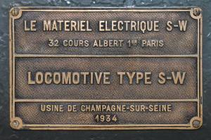 Ligne Maginot - SIMSERHOF - (Ouvrage d'artillerie) - Locotracteur Schneider-Westinghouse
Plaque constructeur
