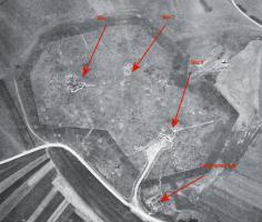 Ligne Maginot - HAUT POIRIER - (Ouvrage d'infanterie) - Vue aérienne de l'ouvrage en 1950.