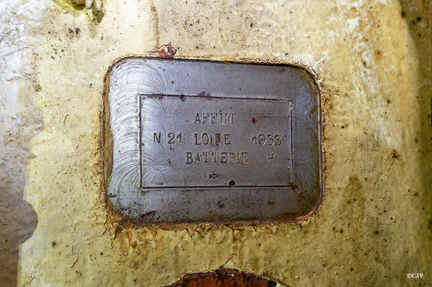 Ligne Maginot - SIMSERHOF - (Ouvrage d'artillerie) - Bloc 6
Plaque du canon obusier 75/32