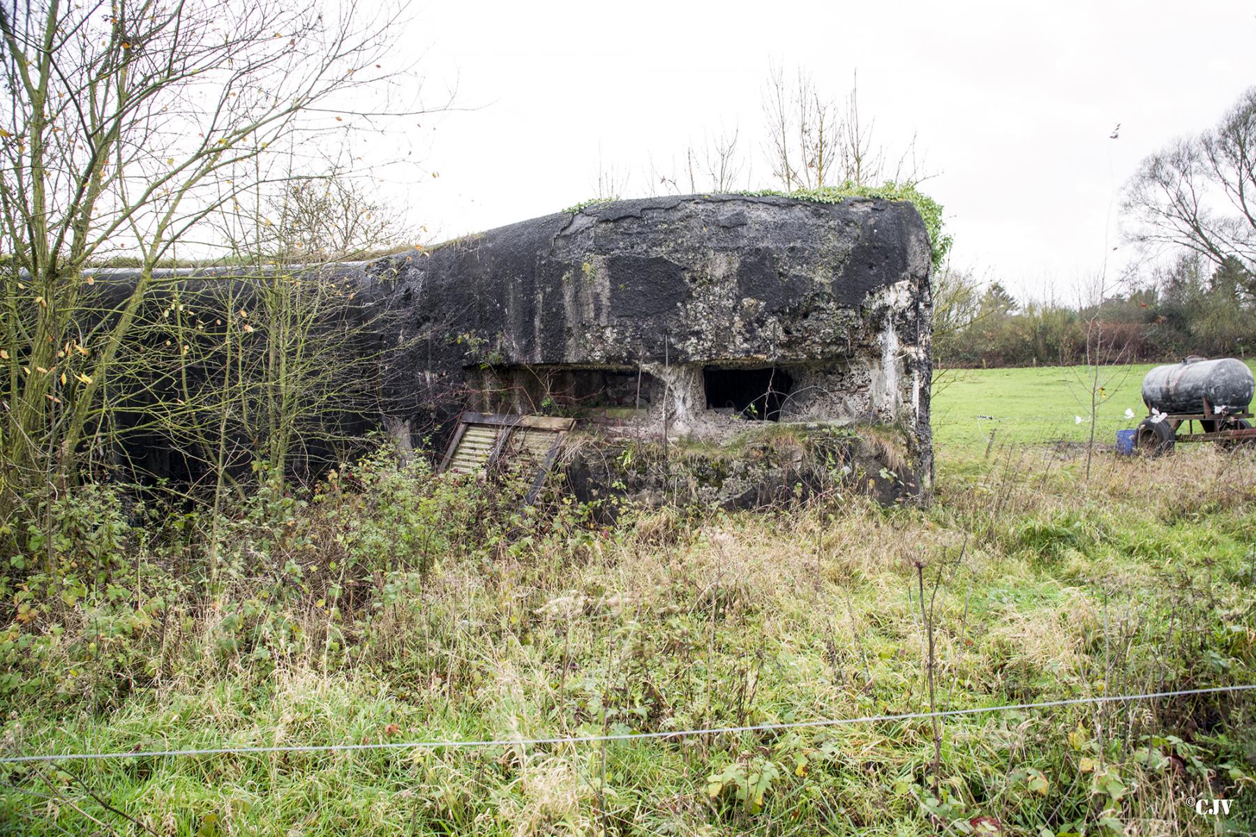 Ligne Maginot - A35 - RUBIS - (Blockhaus lourd type STG / STG-FCR - Double) - Observatoire, vue extérieure.
Le créneau de gauche est presque complètement obstrué