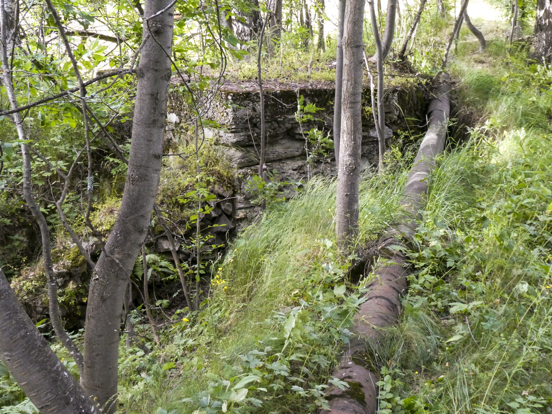 Ligne Maginot - AMODON - (Abri) - Conduite d'alimentation en eau de l'abri passant devant Amodon 1, probablement provisoire vu l'exposition