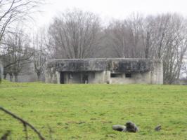 Ligne Maginot - SAINT PIERRE D'HAUMONT - (Blockhaus lourd type STG / STG-FCR - Double) - Situé dans son environnement dans un pré clôturé.
