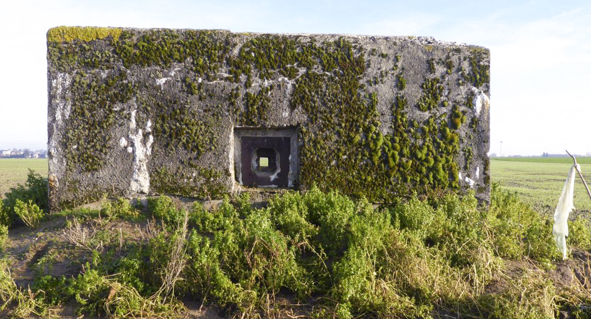 Ligne Maginot - B464 - BARAQUE DES CHASSEURS (PDS) - (Abri actif) - Vue arrière. Les deux entrées principales sont sous le bloc de ce côté