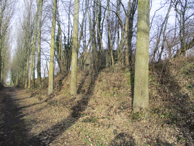 Ligne Maginot - B492 - JENLAIN NORD - (Blockhaus pour canon) - Ce blockhaus est visible du sentier pédestre (tracé de l'ancienne voie ferrée dématérialisée Valenciennes Bavay.