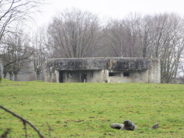 Ligne Maginot - SAINT PIERRE D'HAUMONT - (Blockhaus lourd type STG / STG-FCR - Double) - Situé dans son environnement dans un pré clôturé.