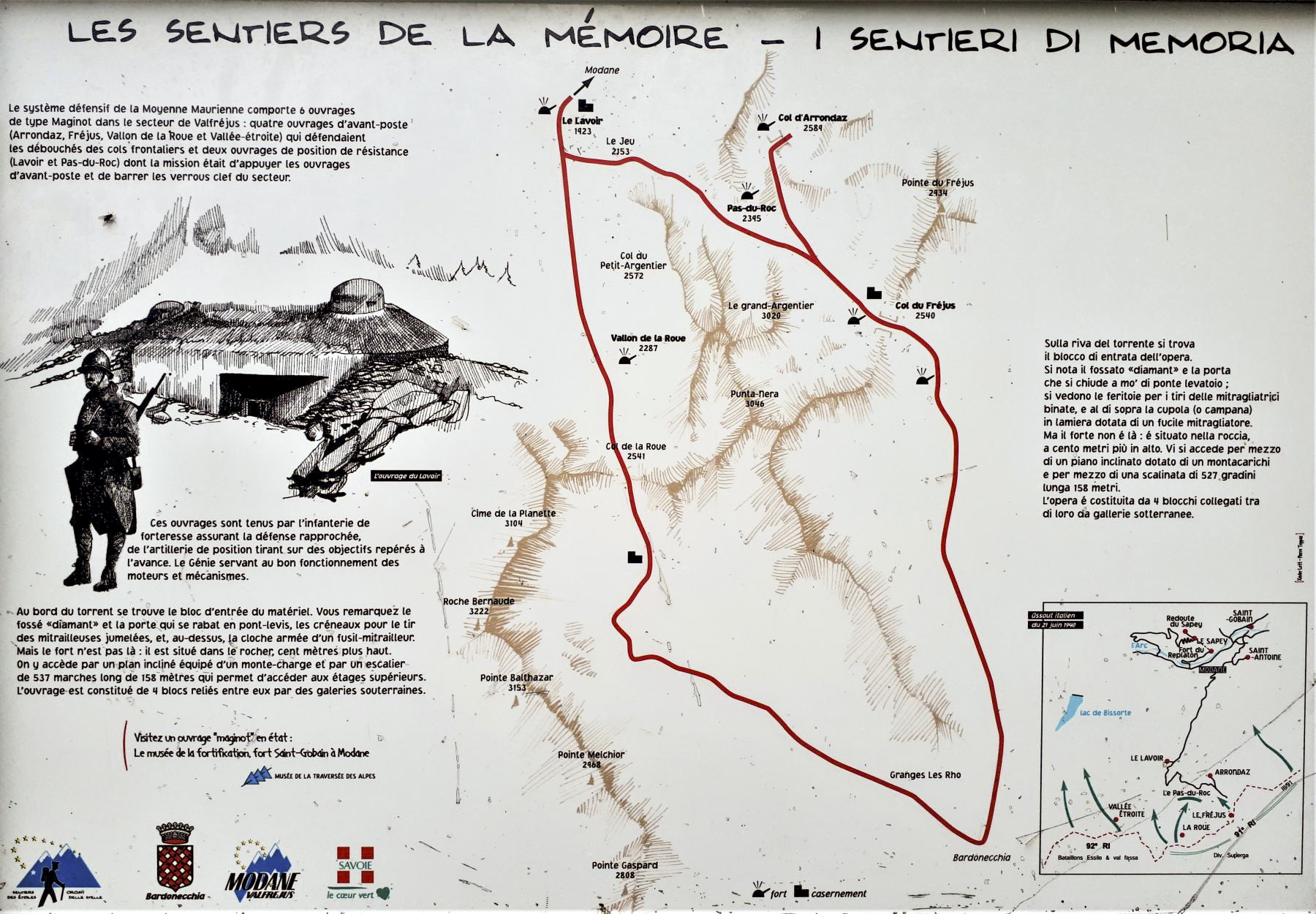 Ligne Maginot - LAVOIR - (Ouvrage d'artillerie) - Panneau 'les sentiers de la mémoire'