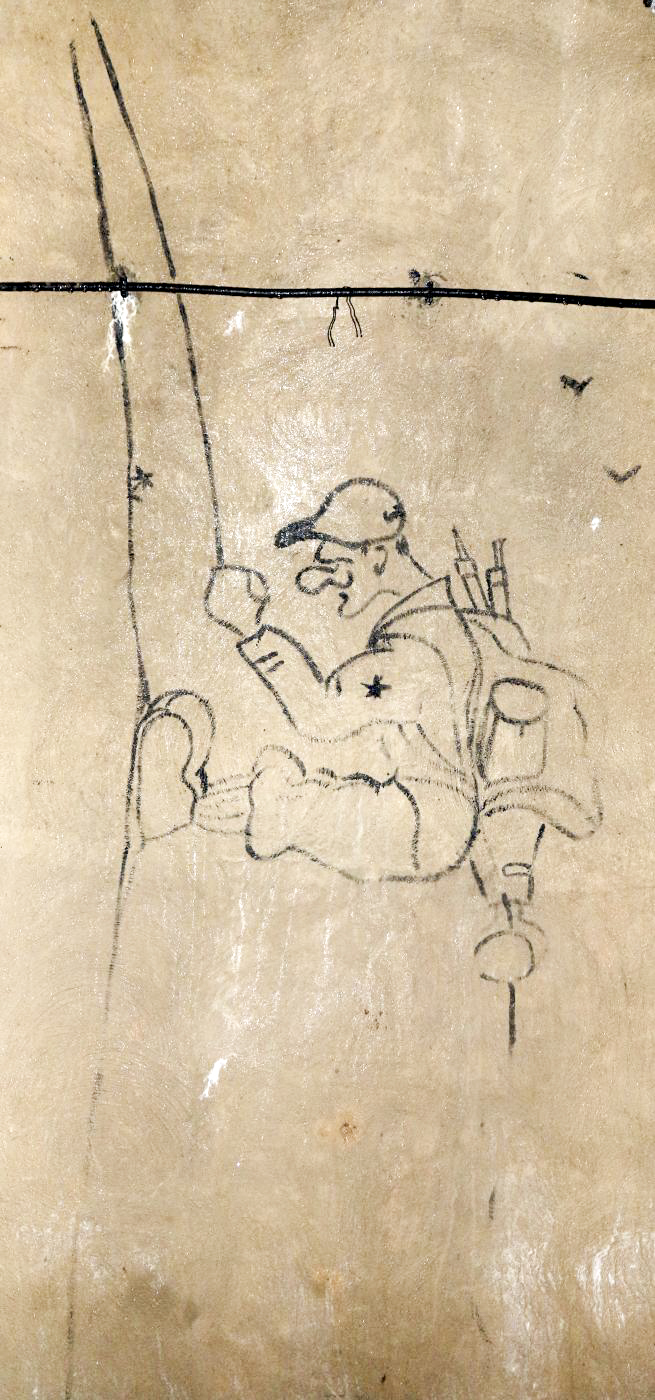 Ligne Maginot - LAVOIR - (Ouvrage d'artillerie) - Bloc 5 
Graffiti dans le magasin M2