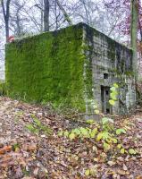 Ligne Maginot - BB351 - HUBERBUSCH 2 - (Blockhaus pour arme infanterie) - L'arrière du blockhaus depuis la tranchée d'accès.