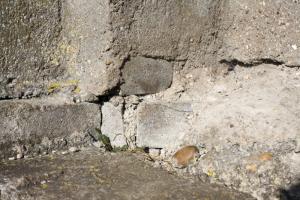 Ligne Maginot - MIESCH - (Blockhaus pour canon) - Détail de la construction. On notera la 'légéreté' des matériaux employés, poussant à croire que ce blockaus est vraisemblablement un leurre.