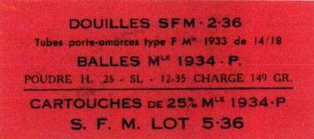 Ligne Maginot - Etiquette de liasse servant à accompagner les cartouches dispatchées en caisses métalliques - 