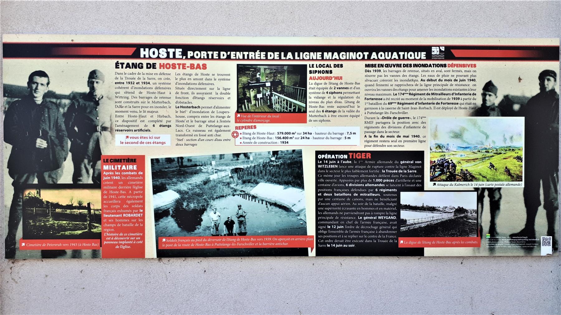 Ligne Maginot - RESERVOIR DE HOSTE-BAS - (Inondation défensive) - Panneau d'information 