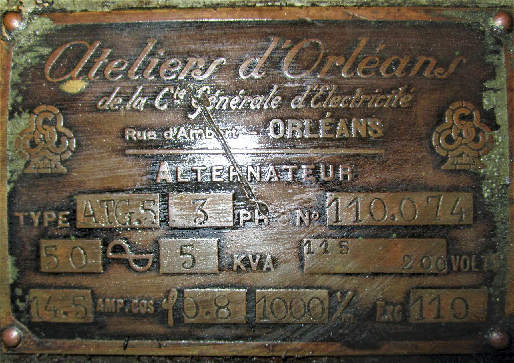 Ligne Maginot - HUBERBUSCH SUD - C59 - (Casemate d'infanterie) - Plaque de l'alternateur