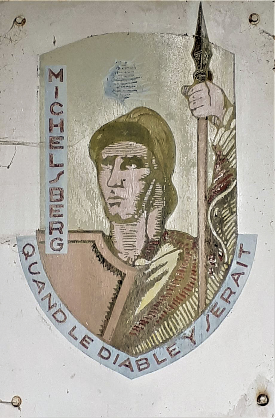 Ligne Maginot - MICHELSBERG - A22 - (Ouvrage d'artillerie) - Entrée mixte
Devise de l'ouvrage - Gregory Fuchs