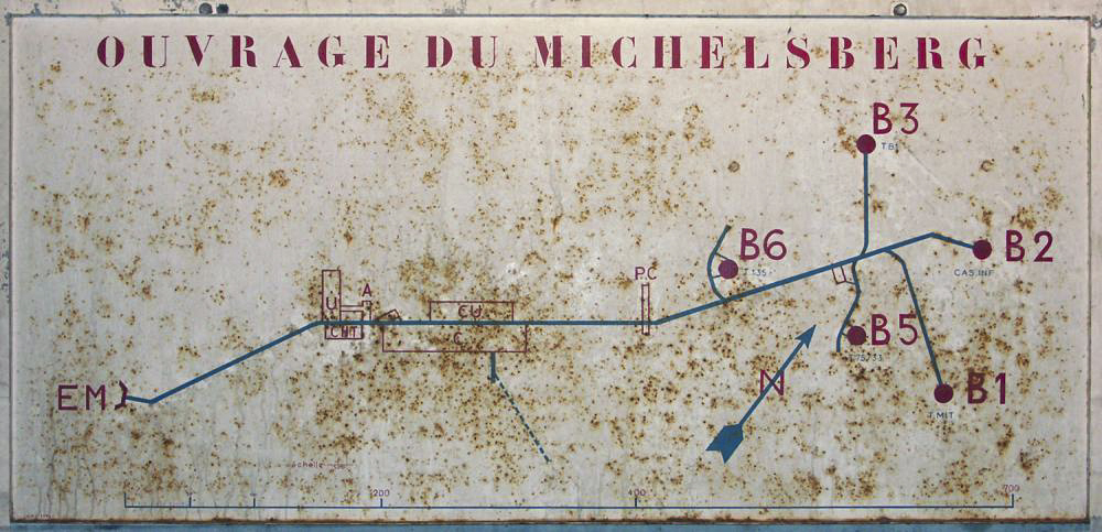 Ligne Maginot - MICHELSBERG - A22 - (Ouvrage d'artillerie) - Entrée mixte
Plan affiché dans l'entrée - Pascal LAMBERT