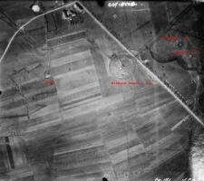 Ligne Maginot - DB13 - (Blockhaus pour canon) - Vue aérienne - Mission 60 Altitude 2000 - 9 mars 1940 