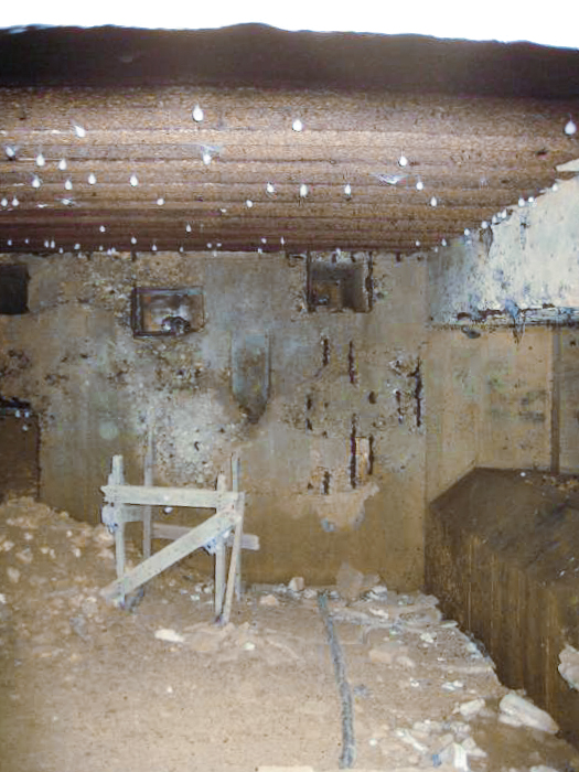 Ligne Maginot - DB132 - BEAUSEJOUR 1 - (Blockhaus pour arme infanterie) - Sur l'autre coté du mur il y a un renfoncement dans le mur, mais rien de visible sur l'extérieur - Pruzsina Jérome