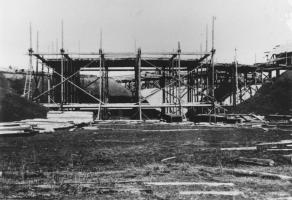 Ligne Maginot - IMMERHOF - A10 - (Ouvrage d'infanterie) - Photo de la construction de l'ouvrage
Echafaudages (entrée ?)
